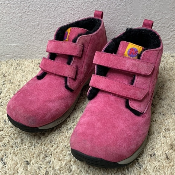 Merrell  Pink Faux Fur Lined Double Strap Boots Sz 5.5 - Picture 7 of 10